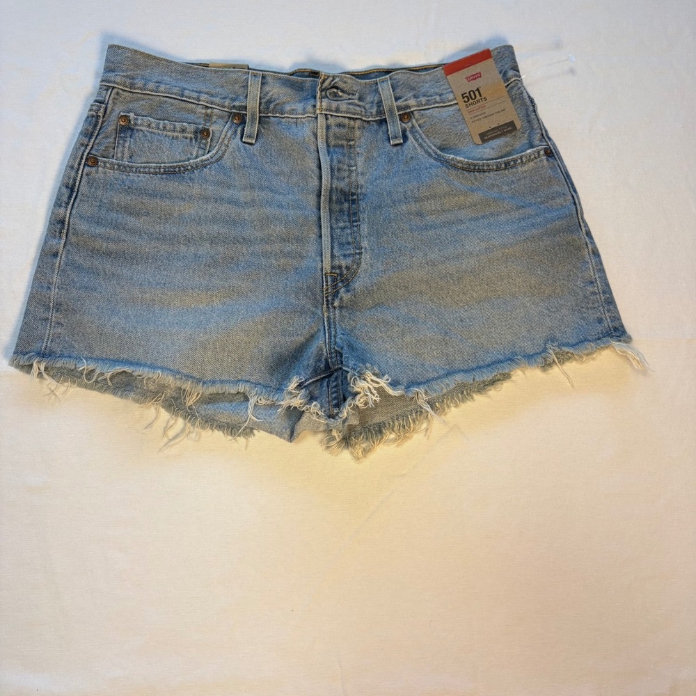 Levi's, 501 High Rise Denim Shorts, Light Blue, Size 32, NWT